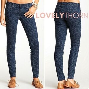 GENETIC DENIM // shya jacquard printed stretch denim cigarette style jeans